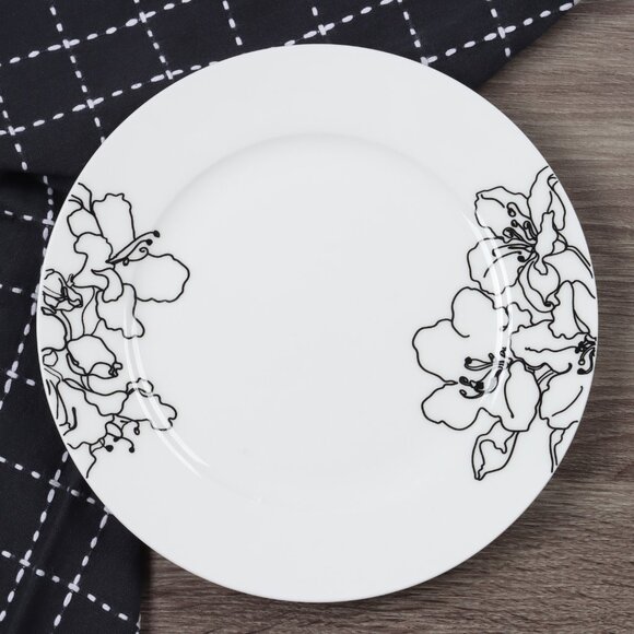 Salad Plates Forma Black Collection By Ciroa  - Set of Two - Replacement Plates - Picture 3 of 6